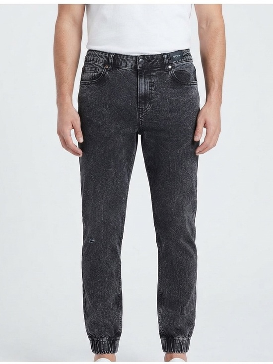 Akademiks Other - Akademiks Black Jogger Jeans with Elastic Cuffs Distressed